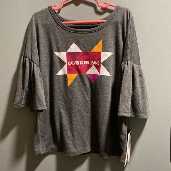 BRAND NEW GIRLS CALVIN KLEIN SHIRT SIZE 8/10! NWT. SMOKE FREE HOME. - Picture 2 of 4
